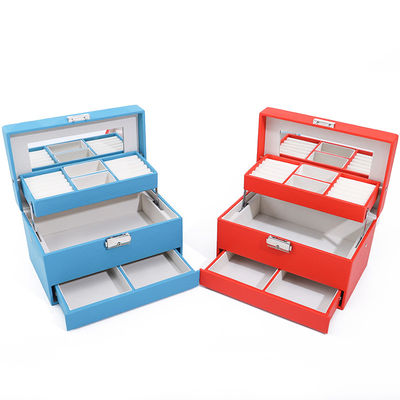 Draagbare Ruime Ruimte Faux Lederen Juwelen Organisator Doos Multi Cells Verpakking