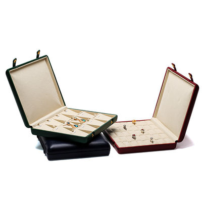 Pebble Grain Leer Juwelen Doos Verpakking Opbergkoffer Voor Oordopjes Hanger