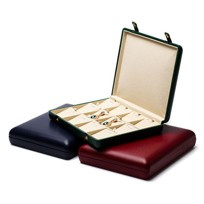 Pebble Grain Leer Juwelen Doos Verpakking Opbergkoffer Voor Oordopjes Hanger