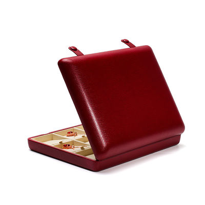 Pebble Grain Leer Juwelen Doos Verpakking Opbergkoffer Voor Oordopjes Hanger