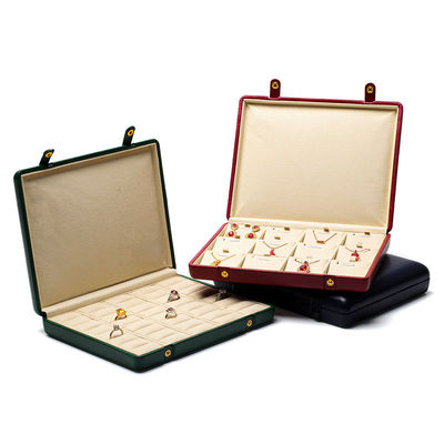 Pebble Grain Leer Juwelen Doos Verpakking Opbergkoffer Voor Oordopjes Hanger