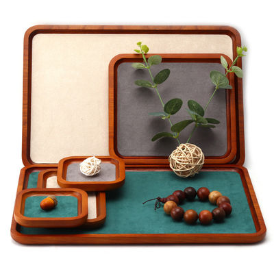 kopen Multi-Color Lining Solid Wood Juwelen Display Tray Voor Ring Armband Hangertje Exhibition online manufacture