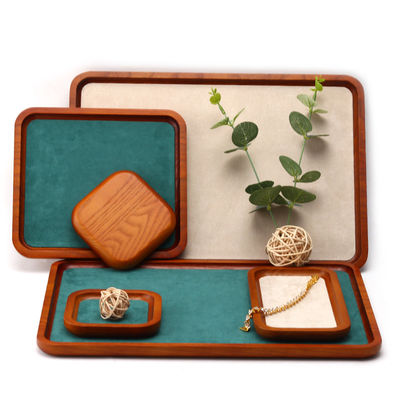Multi-Color Lining Solid Wood Juwelen Display Tray Voor Ring Armband Hangertje Exhibition