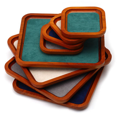 Multi-Color Lining Solid Wood Juwelen Display Tray Voor Ring Armband Hangertje Exhibition