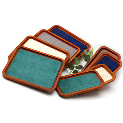 Multi-Color Lining Solid Wood Juwelen Display Tray Voor Ring Armband Hangertje Exhibition