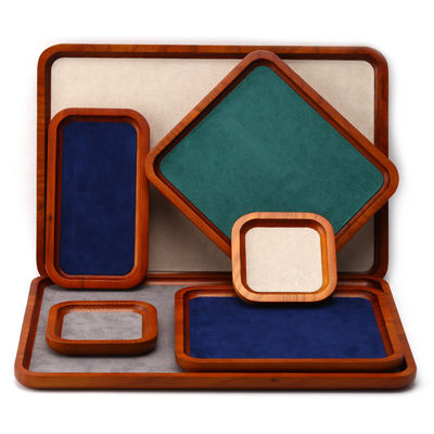 Multi-Color Lining Solid Wood Juwelen Display Tray Voor Ring Armband Hangertje Exhibition