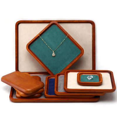 Multi-Color Lining Solid Wood Juwelen Display Tray Voor Ring Armband Hangertje Exhibition