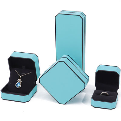 kopen Cyan Sleek Octogonale Fake Leer Juwelen Doos Pakket Met Zwarte Bordure Ornament online manufacture