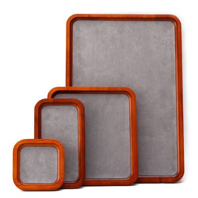 Red Edge Houten sieraden Display Requisiten Super Fiber Lining Exhibition Display Trays