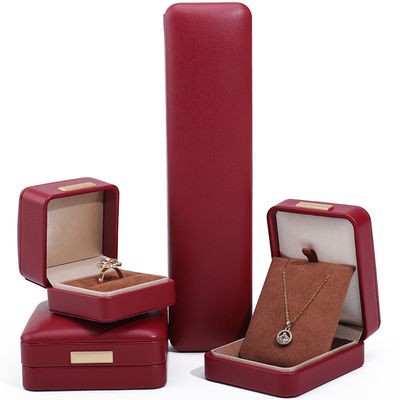 Floating Effect Rood PU Leer Luxe Juwelen Verpakkingsdoos Set met Gouden Bar