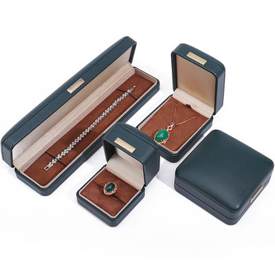 Handy Convex Dak Fake Leer Luxe Juwelen Doos Pakket met gouden staaf ornament