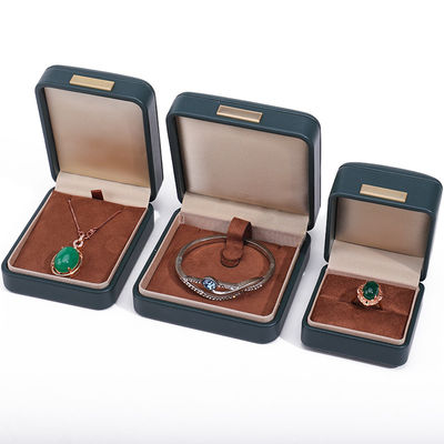 Handy Convex Dak Fake Leer Luxe Juwelen Doos Pakket met gouden staaf ornament