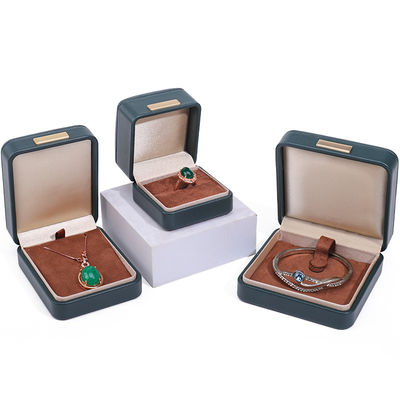 Handy Convex Dak Fake Leer Luxe Juwelen Doos Pakket met gouden staaf ornament