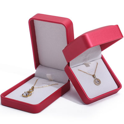 Noble Red PU Leather Luxury Jewelry Packaging Box Set met zachte fluwelen bekleding