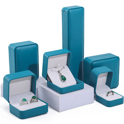 Pauwgroen Oogvangend Fake Lederen Juwelen Verpakking Doos Set Luxe Case