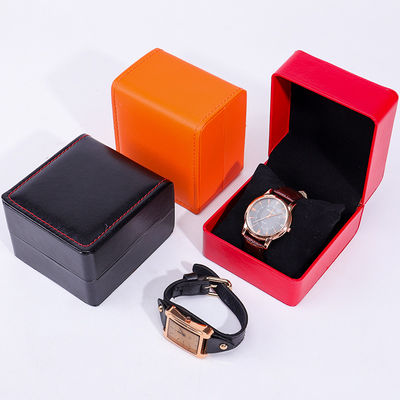 Custom waterdicht PU leer luxe horloge verpakkingsdoos zachte fluwelen bekleding