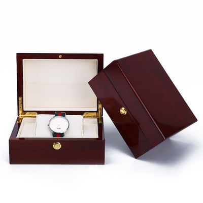 OEM stofdichte houten luxe horloges opslagdoos met drukknop sluiting