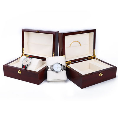 OEM stofdichte houten luxe horloges opslagdoos met drukknop sluiting