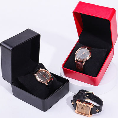 Custom waterdicht PU leer luxe horloge verpakkingsdoos zachte fluwelen bekleding