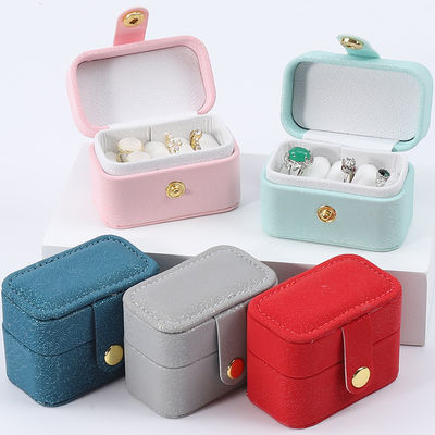 kopen Mini PU Lederen Oordopper Ring Opbergdoos Juwelenhouder Met Knop Sluiting online manufacture