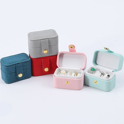 Mini PU Lederen Oordopper Ring Opbergdoos Juwelenhouder Met Knop Sluiting