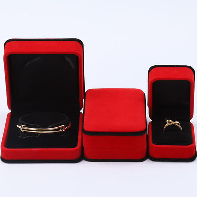 Handgemaakte edel fluweel juwelen doos Ronde hoek Ring Hoesje voor oor stud Armband Hanger