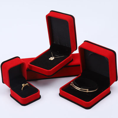 Handgemaakte edel fluweel juwelen doos Ronde hoek Ring Hoesje voor oor stud Armband Hanger