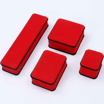 Handgemaakte edel fluweel juwelen doos Ronde hoek Ring Hoesje voor oor stud Armband Hanger