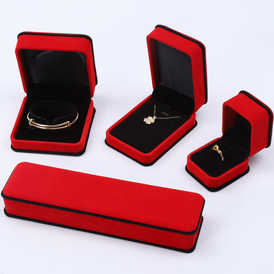 Handgemaakte edel fluweel juwelen doos Ronde hoek Ring Hoesje voor oor stud Armband Hanger
