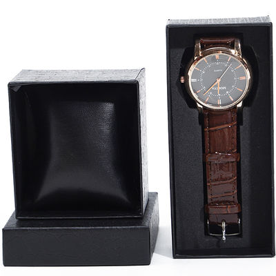 Linnen Textuur Nobele zachte PU Lederen Horloge Verpakkingskoffer Luxe opslagdoos