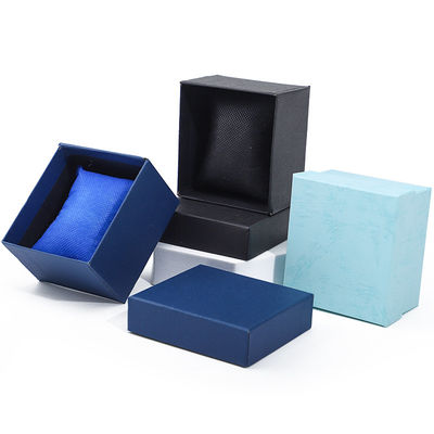 Eenvoudige slot Twill Grain Paper Horlogekist Verpakking met afneembare kussen