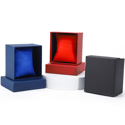 Eenvoudige slot Twill Grain Paper Horlogekist Verpakking met afneembare kussen