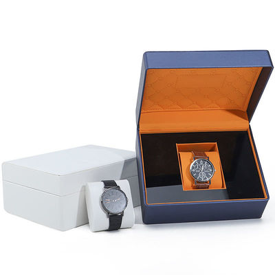 Soft Touch Lining PU Lederen Horloge Doos Luxe Verpakking Met Slank Houten Interieur
