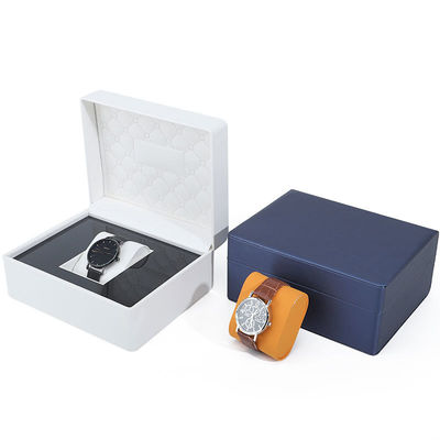 Soft Touch Lining PU Lederen Horloge Doos Luxe Verpakking Met Slank Houten Interieur