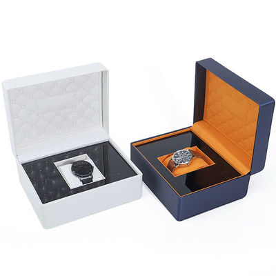 Soft Touch Lining PU Lederen Horloge Doos Luxe Verpakking Met Slank Houten Interieur