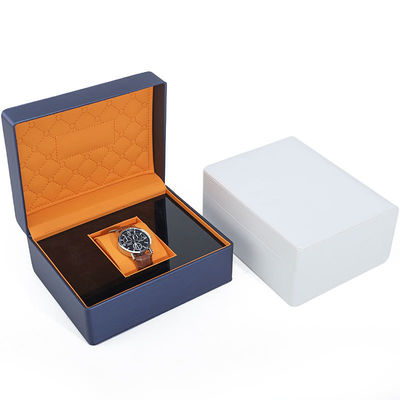Soft Touch Lining PU Lederen Horloge Doos Luxe Verpakking Met Slank Houten Interieur