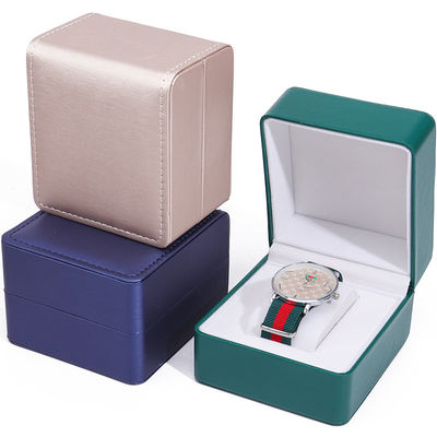 Borstel Afwerking Valse Lederen Horloge Berging Doos Vierkante Luxe Houder voor Valentijnsdag