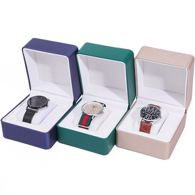 Borstel Afwerking Valse Lederen Horloge Berging Doos Vierkante Luxe Houder voor Valentijnsdag