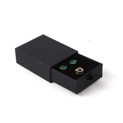 Groothandel Vervaardiging Eco-vriendelijk luxe geschenk Juwelen Doos Gepersonaliseerd Custom logo Ring Halsketting Oorbellen Armband Verpakking Zwart Karton Papier Laaier Juwelen Doos
