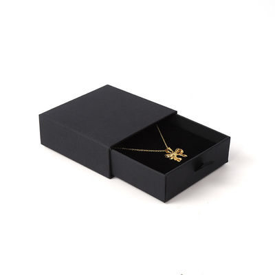 Groothandel Vervaardiging Eco-vriendelijk luxe geschenk Juwelen Doos Gepersonaliseerd Custom logo Ring Halsketting Oorbellen Armband Verpakking Zwart Karton Papier Laaier Juwelen Doos