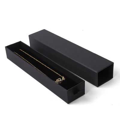 Groothandel Vervaardiging Eco-vriendelijk luxe geschenk Juwelen Doos Gepersonaliseerd Custom logo Ring Halsketting Oorbellen Armband Verpakking Zwart Karton Papier Laaier Juwelen Doos