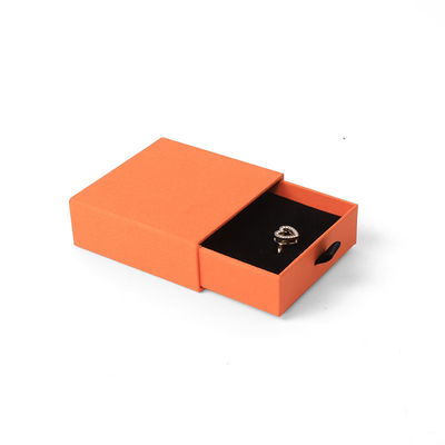 Groothandel Vervaardiging Eco Friendly hoogwaardig cadeau Sieraden Doos Gepersonaliseerde Persoonlijke Ring Halsketting Oorbellen Armband Verpakking Oranje Karton Papier Laaier Sieraden Doos met logo