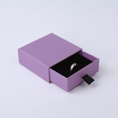 Groothandel Productie Eco-vriendelijk hoogwaardig cadeau Juwelen Doos Gepersonaliseerde Persoonlijke Ring Halsketting Oorbellen Armband Verpakking Paarse Karton Papier Laaier Juwelen Doos met logo