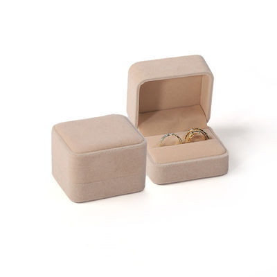 kopen Luxe dubbele ring doos gepersonaliseerd Custom Fluweel High End Juwelen Verlovingsring Verpakkingsdoos online manufacture