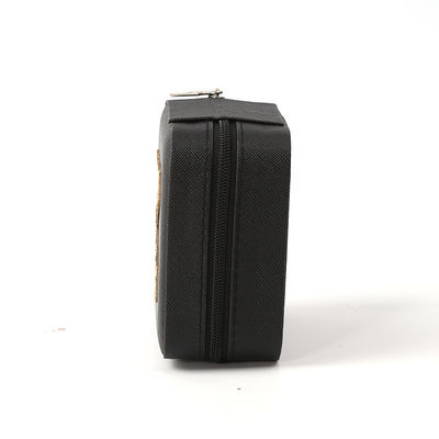 Luxe Juwelen Geschenkopslag Doos Custom Logo Draagbare Kleine Lederen Zwarte Organisator Reiskoffer