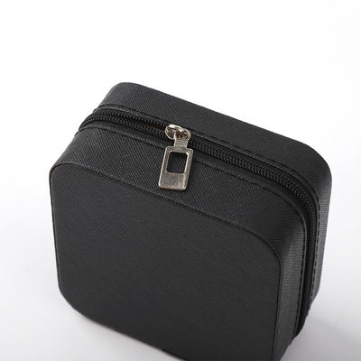 Luxe Juwelen Geschenkopslag Doos Custom Logo Draagbare Kleine Lederen Zwarte Organisator Reiskoffer