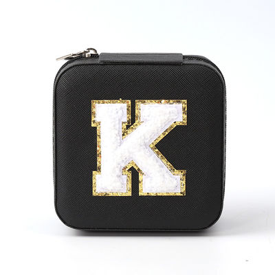 Luxe Juwelen Geschenkopslag Doos Custom Logo Draagbare Kleine Lederen Zwarte Organisator Reiskoffer