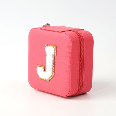 Luxe Juwelen Geschenkopslag Doos Custom Draagbare Kleine Lederen Roze Rode Juwelen Organisator Reiszak