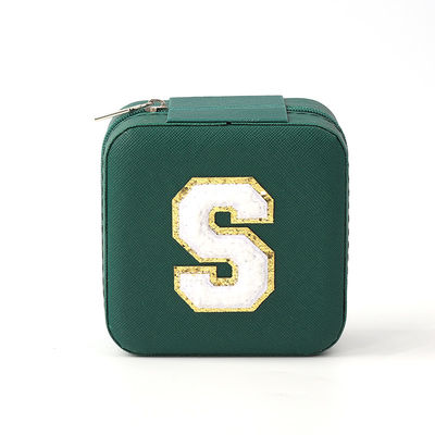 Juwelen Geschenkopslagdoos Custom Draagbare Kleine Lederen Donkergroene Juwelen Organisator Juwelenopslagdoos