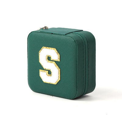Juwelen Geschenkopslagdoos Custom Draagbare Kleine Lederen Donkergroene Juwelen Organisator Juwelenopslagdoos